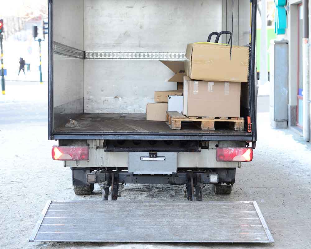 half full cargo container
